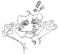 Drawing of a crying puppy